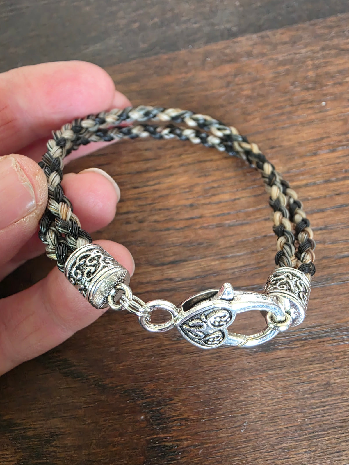 Double Strand Antique Silver Bracelet
