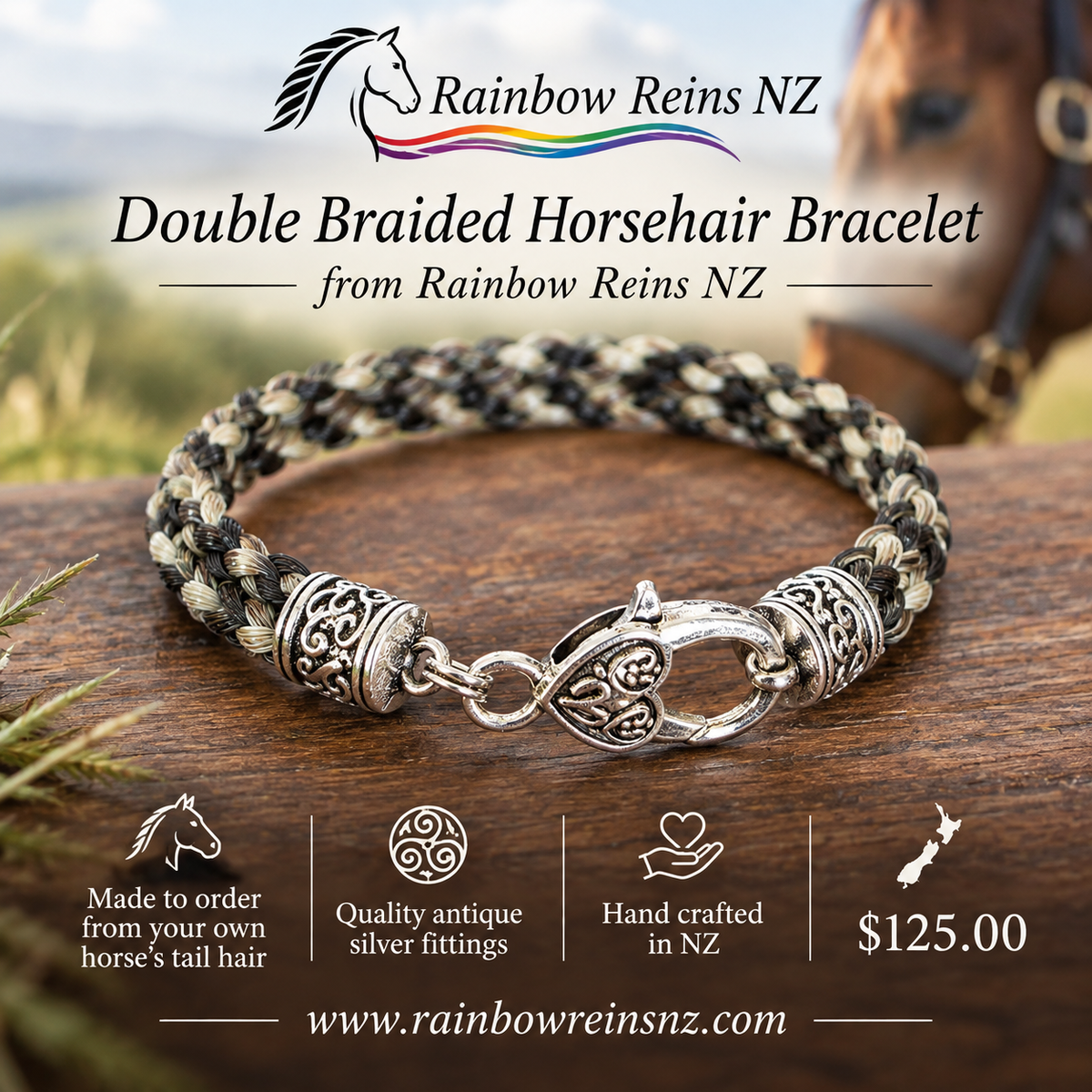 Double Strand Antique Silver Bracelet